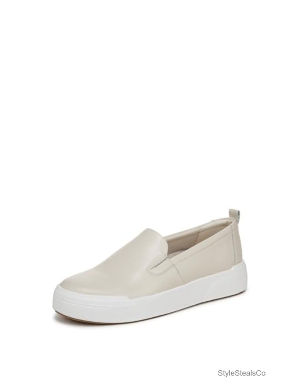 Leather Slip-On Walking Sneakers with Arch Support Cushioned
